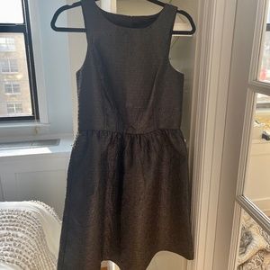 Kensie | Metallic black triangle cut out back fit flare mini dress (Size S)